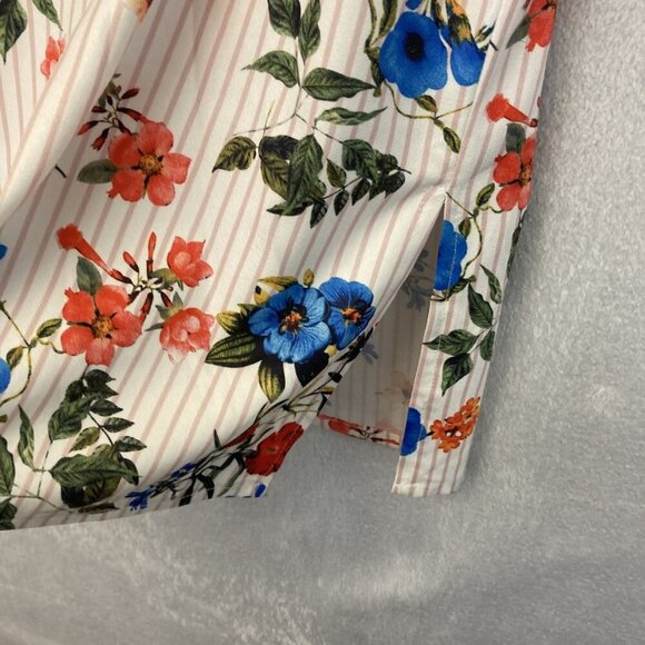 Grifflin Paris Shirt Dress Womens Medium Floral Long Sleeve Belted Roll Cuff - Picture 8 of 13